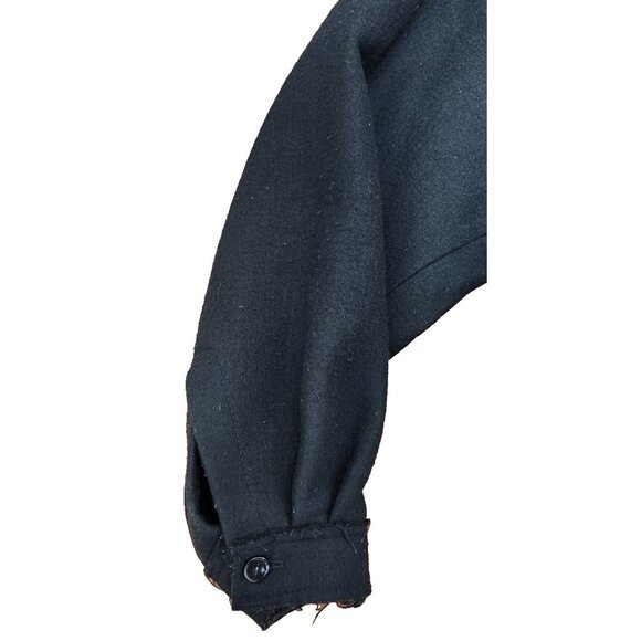 Max Mara Sportmax Black 100% Virgin Wool Jacket Women’s Frayed Hem Italy Size 2 - Picture 12 of 16